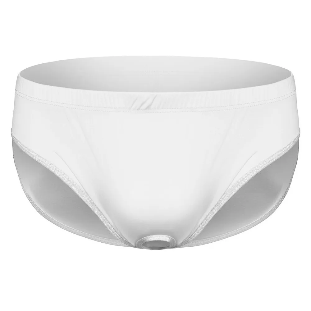 Smooth Ice Silk Men Briefs Hollow Front Hole Elastic Waist Tight Comfort Underpants Daily Home Dating Night Club Lounge Out Wear
