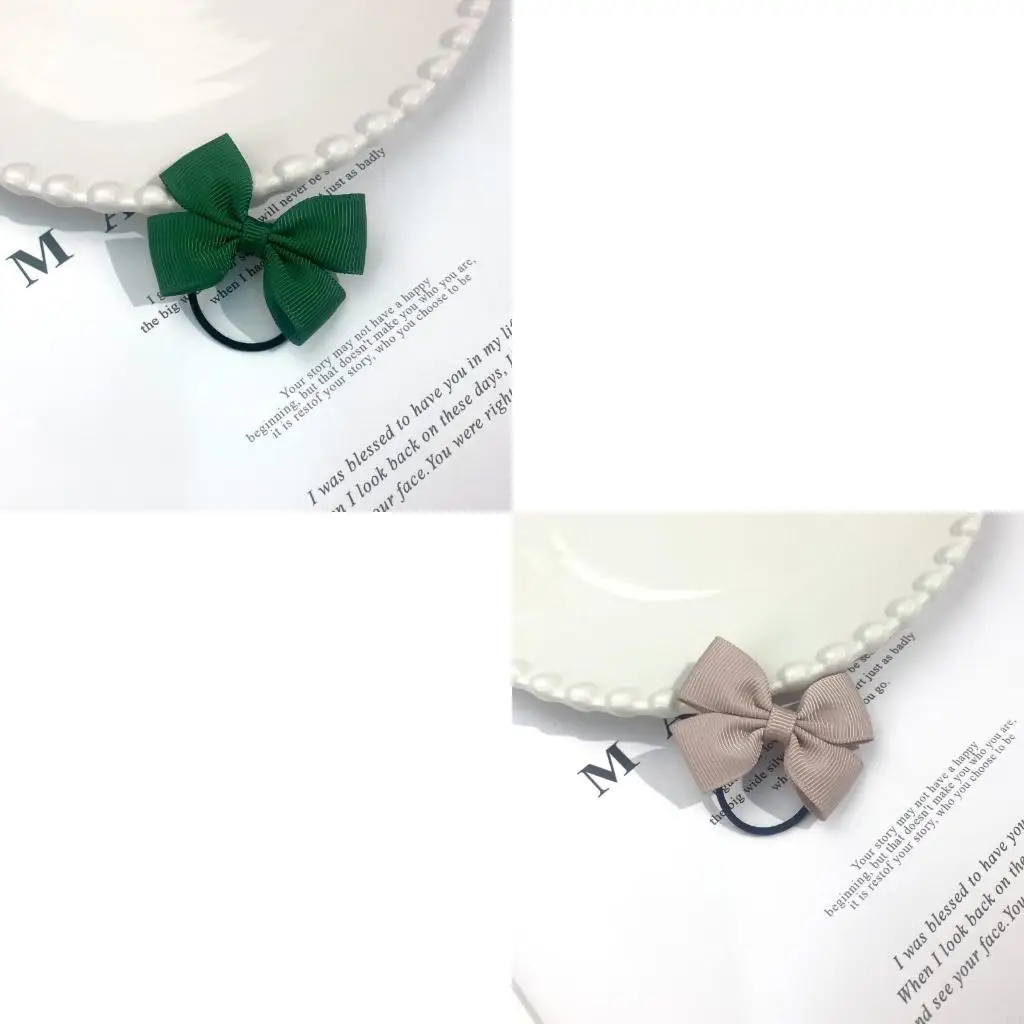 

40 Pieces Baby Girls Elastic Hair Bands Elastic Scrunchies with Grosgrain Bows