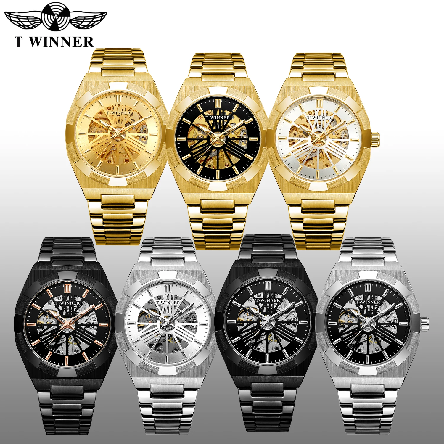 Men's Automatic Mechanical Watch Stainless Steel Band Luxury Business Casual Classic Design Elegant Aesthetic Modern Timepiece