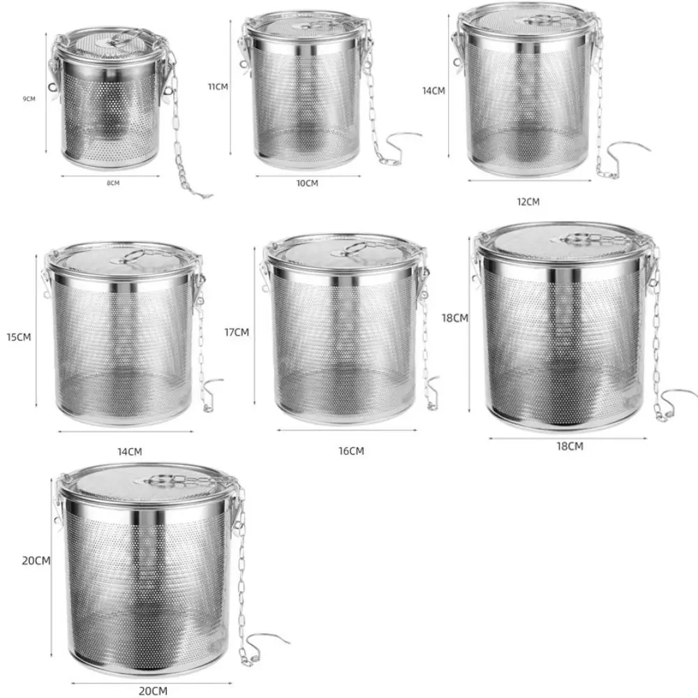 Saringan Bumbu Masakan Stainless Steel 304 dengan Pengait Rantai, Infuser Bola Teh Jaring Halus, Anti Karat dan Tahan Korosi