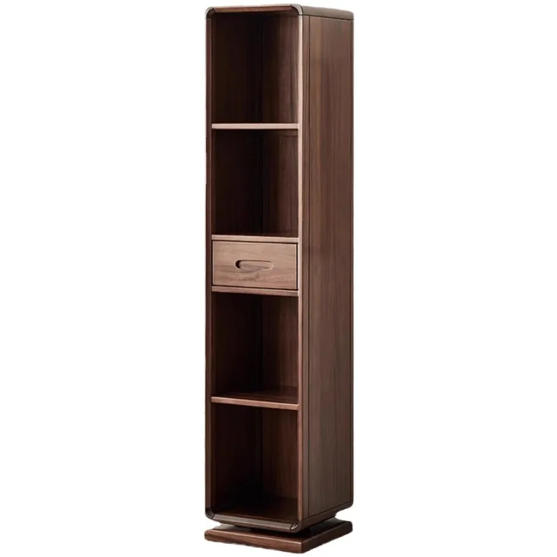 

Nordic black walnut full-length mirror, full-body floor mirror, rotating all solid wood vertical mirror