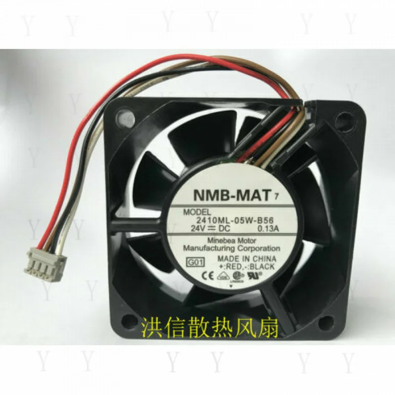 Y+ 1 for NMB-MAT PCS  Fan 2410ML-05W-B56 DC 24V 0.13A 6025 6CM 4 PIN
