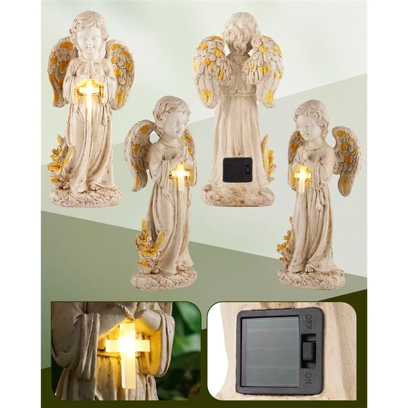 Fresh 12" Solar Angel Figurines Light For Cemetery Decorations-Solar Angel Statues For Outside Garden, Yard Decor, Pathway Accen
