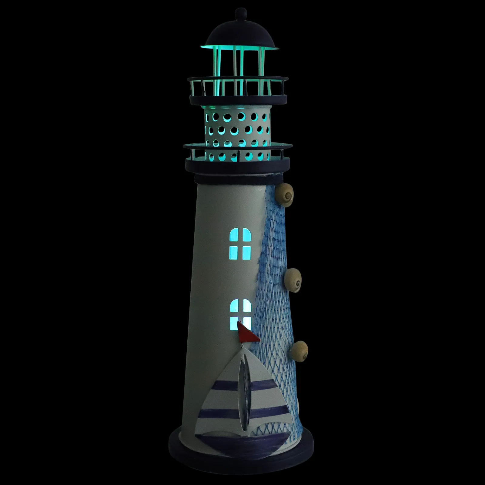 

Iron Lighthouse Decoration Nautical Mediterranean Style Home Party Desk Accessories Seaside Decorations Led Light Iron Material