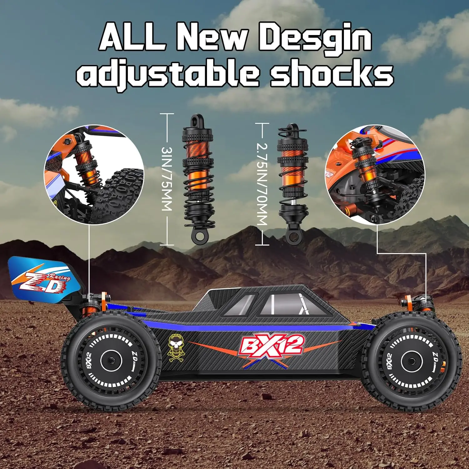 1:12 carros rc rápidos sem escova para adultos rápidos 42 mph, carro rc off road 4x4, caminhões de controle remoto para adultos 4wd corrida de alta velocidade