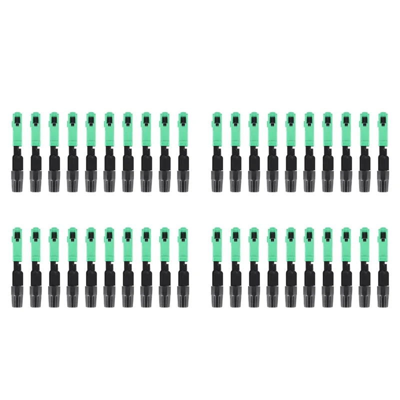 

B28C-40Pcs Sc/Apc Fiber Optic Connector Embedded Single Mode Component Fiber Optic Quick Connector-Black + Green