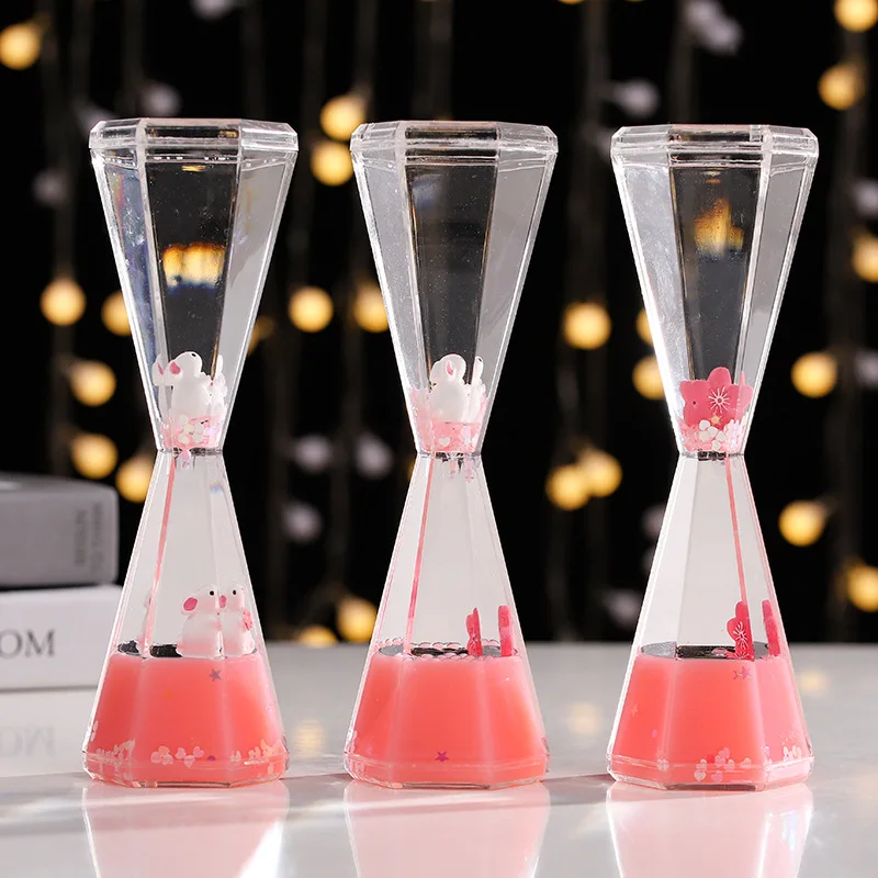 Creatieve Melk Rode Kersenbloesem Konijn Diamant Zandloper Decoratie