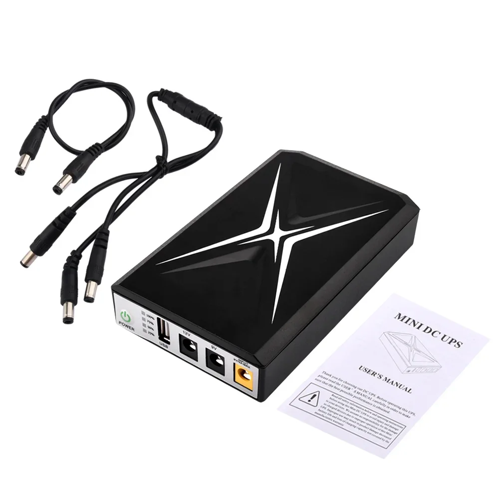 Gruppo di continuità da 10400 mAh Mini UPS Batteria di backup per telecamera di sicurezza Router Telecamera WiFi Router UPS Power Bank