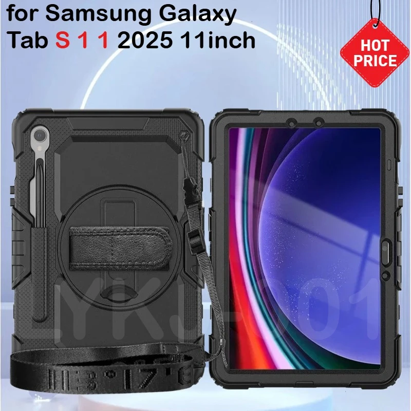 

Kids Armor Hrad PC Shockproof Case for Sumsung Tab S11 2025 S10 S9 S8 S7 S6 A11 A9 A8 A7 Ultra Plus FE Lite Cover Shoulder Strap