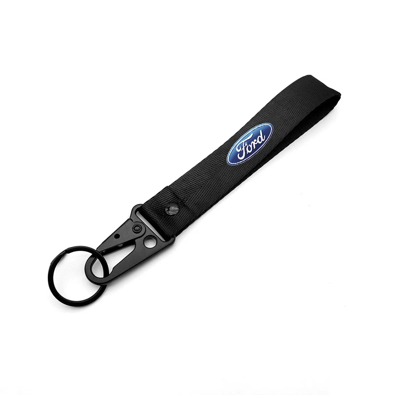 Logotipo do carro Keychain com Nylon Lanyard, Strap Pendurado, Chaveiro para Ford Ranger S-Max Focus Galaxy Mondeo Transit Tourneo Acessório, Presentes