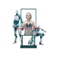 AI Transparent Oled Tv Advertising Monitor Digital Signage 1080P HD Touch Screen 55inch Hall AI Digital Man Advertising Machine