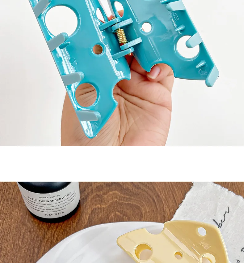 Women's Claw Clips Cute Cheese And Cheese Grab Clips Fun Hair Clips Coiled Hair Accessories Large High End Kawaii Shark Clips
