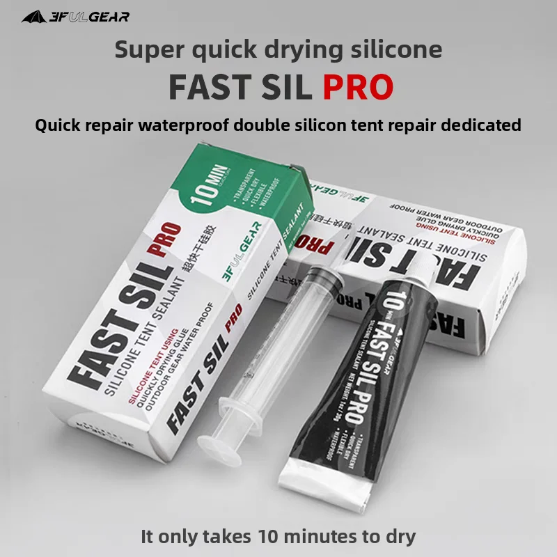 3F UL  LanShan Tent Apply Silicone Tent Glue and Repair Glue Double Silica Gel Water with Syringe view 2