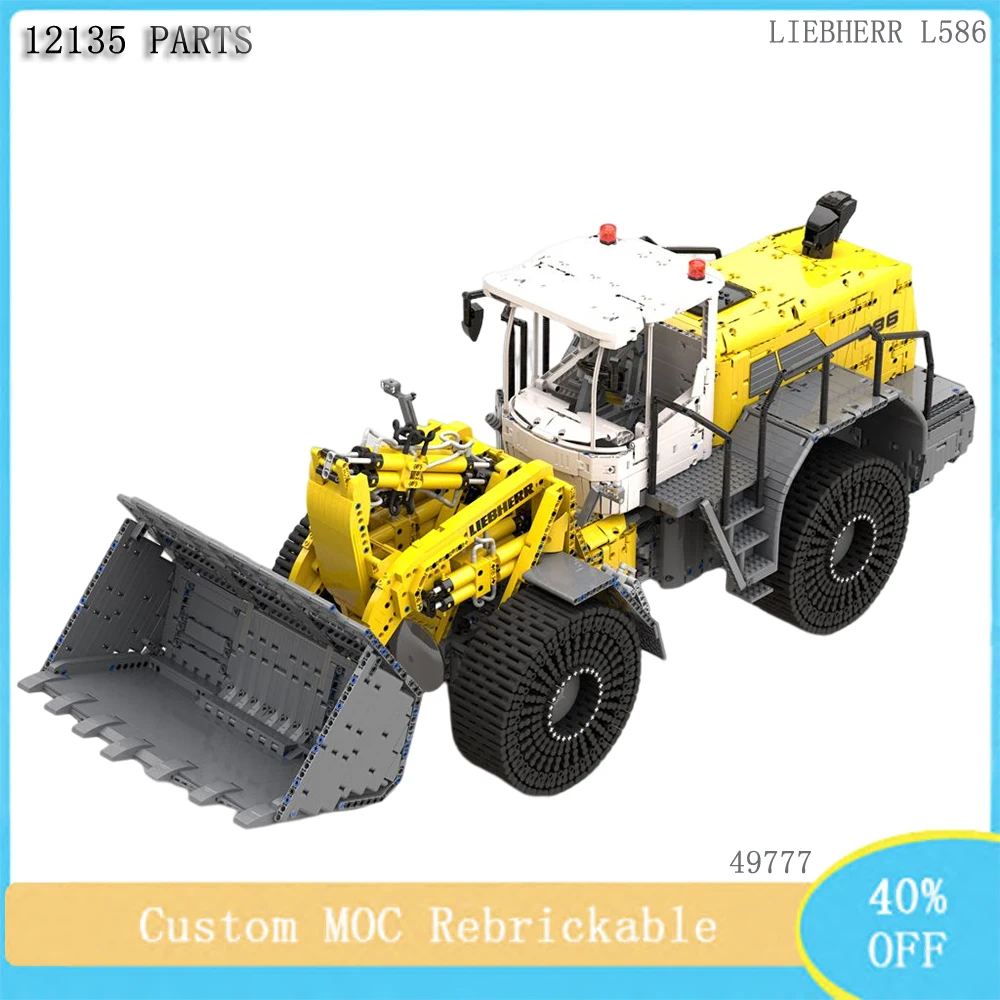 

Custom MOC 12135Pcs Rc City Engineering Liebherr L586 Wheel Loader DIY Children's Toy Building Blocks Birthday Gift Moc-49777