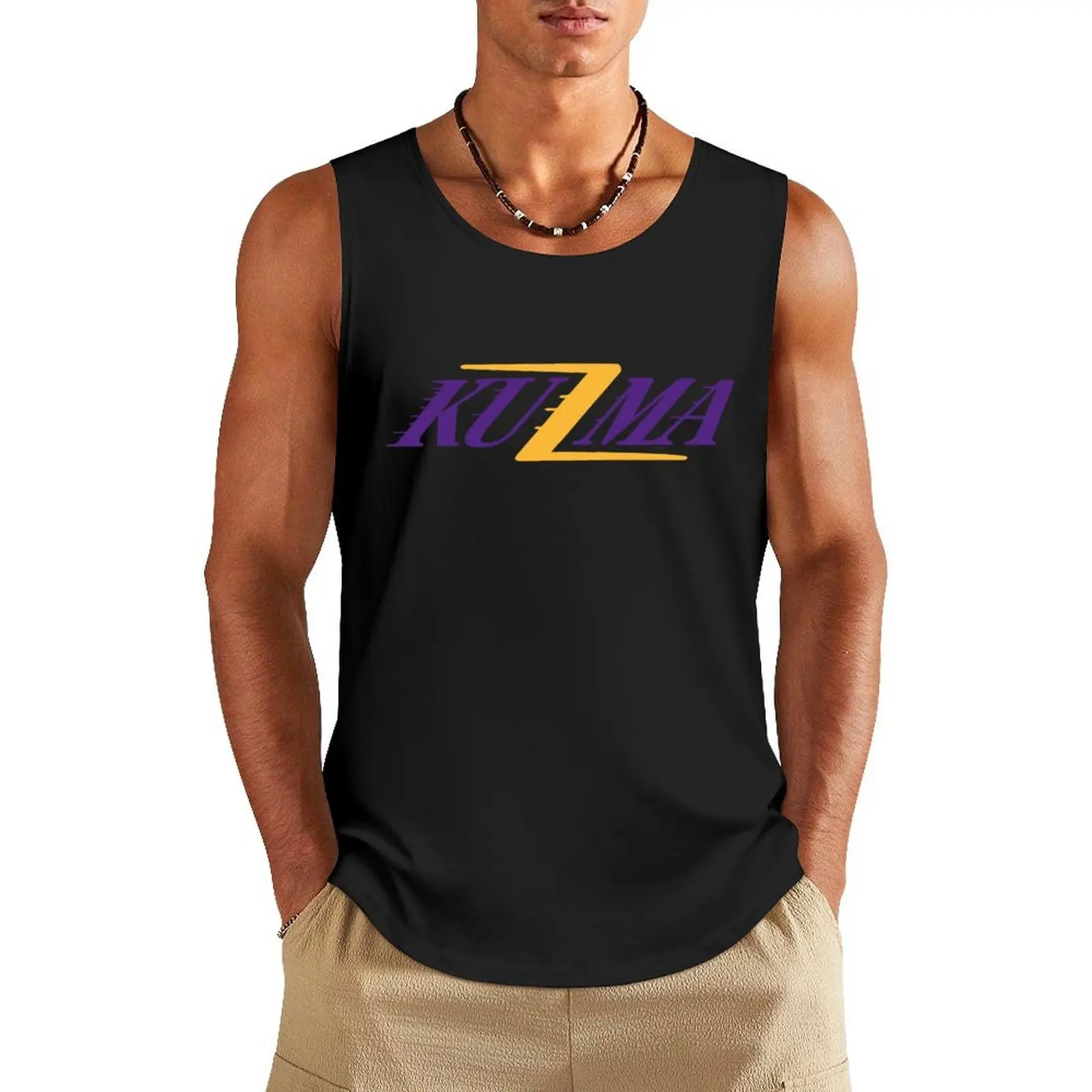 

Kyle Kuzma Z Gold & Purple LakersForLife Tank Top Men sleeveless tee muscle t-shirt vest for men bodybuilding for men