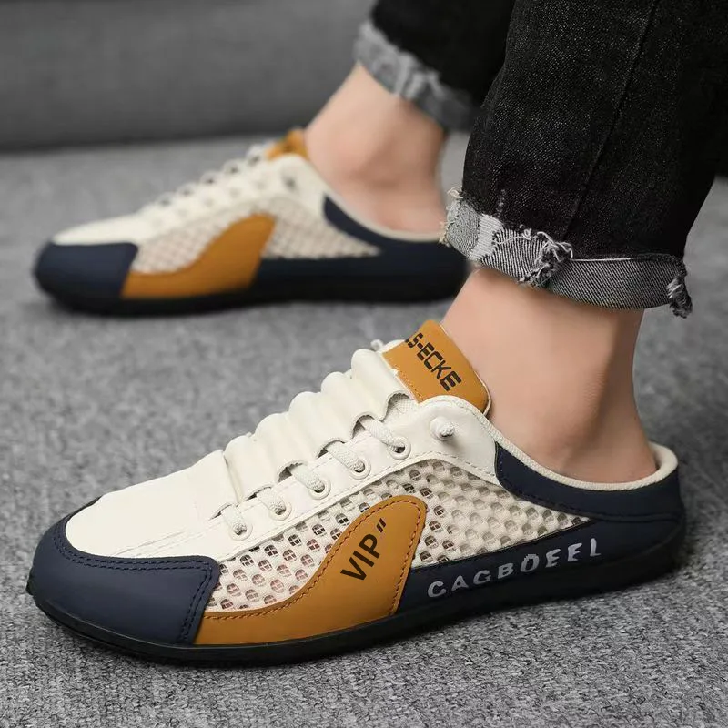 

Summer Lat-soled Men's Fashion Soft-soled Half Slippers Casual Shoes Soft Sole Support Shoes Sneakers