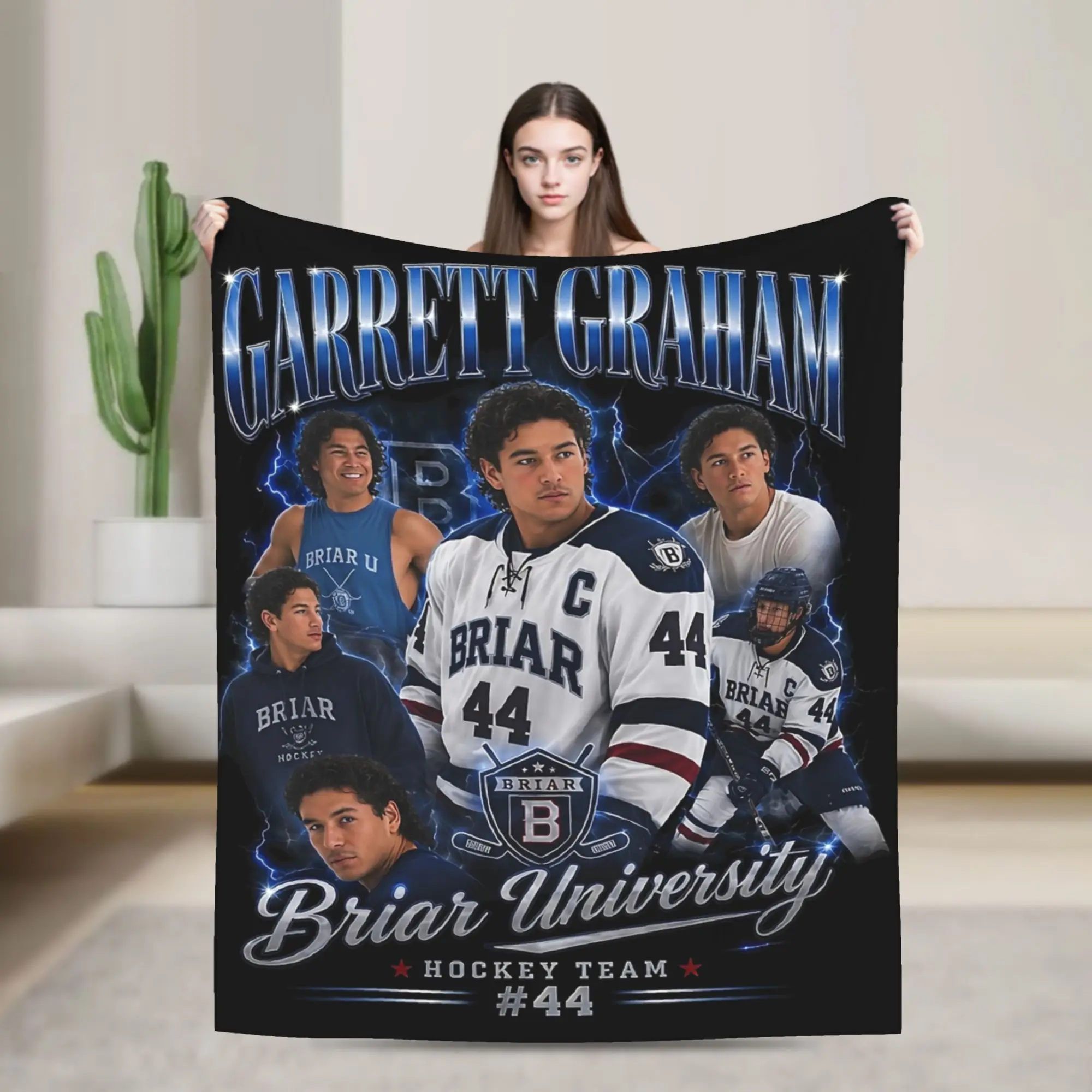 Briar University Garrett Grahams Decke aus Fleece, Off-Campus-Multifunktionsdecke, weiche Überwurfdecke für Bettwäsche, Outdoor-Tagesdecke