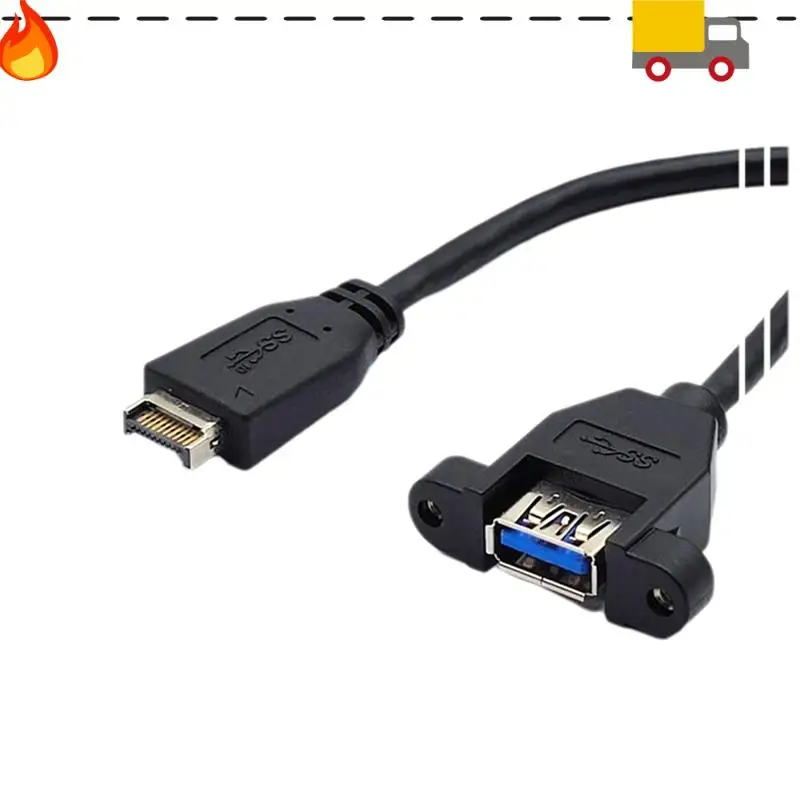 

Скидка-USB 3.2 Gen2 Удлинительный кабель с винтовым креплением на передней панели 10 Гбит/с 20-контактный TYPE-E к USB3.2 TYPE-A Удлинитель гнездового разъема