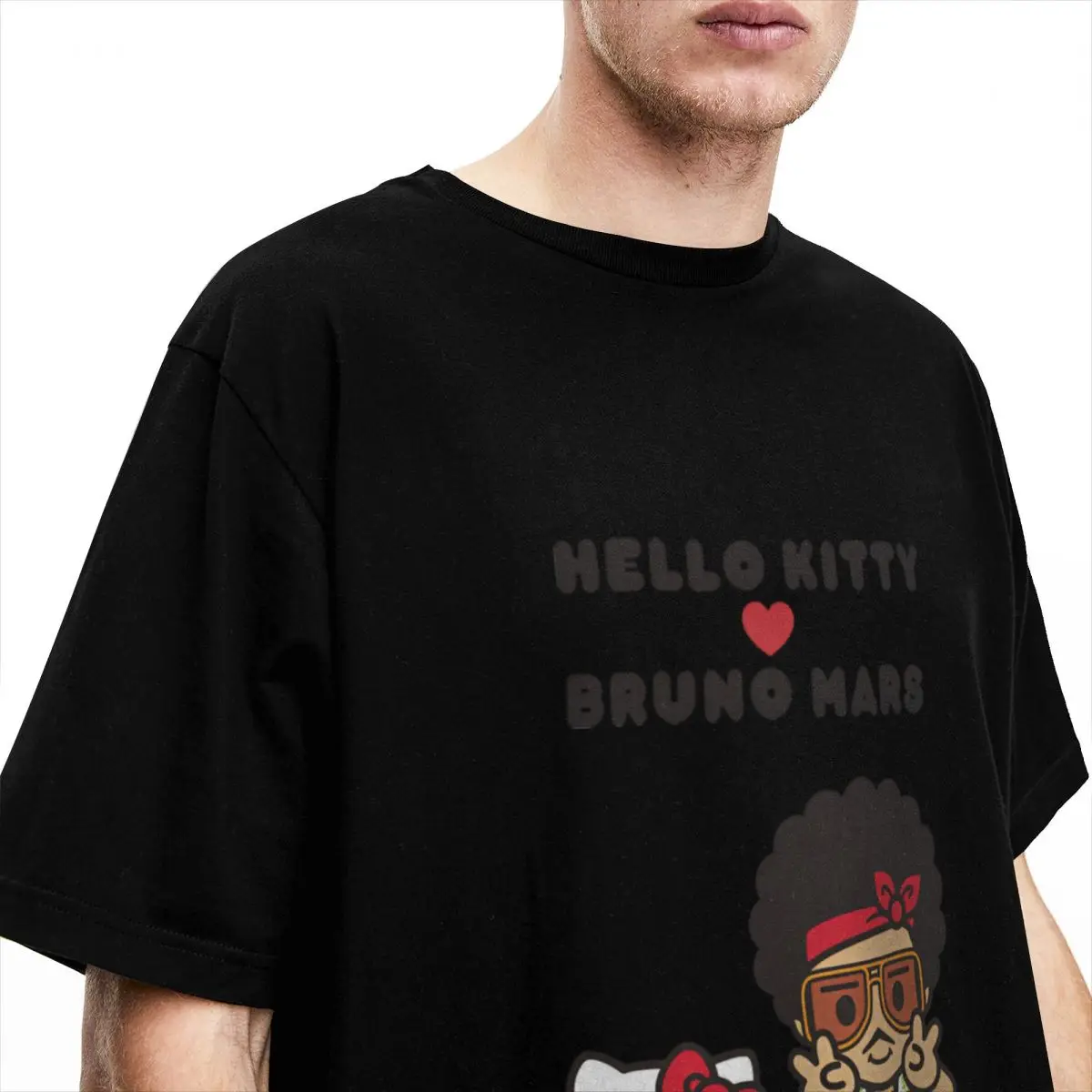 Men Bruno Mars T Shirts hello kittyed Cotton Tees Summer Aesthetic Short Sleeve T-Shirt O Neck Hipster Loose Tshirt Plus Size