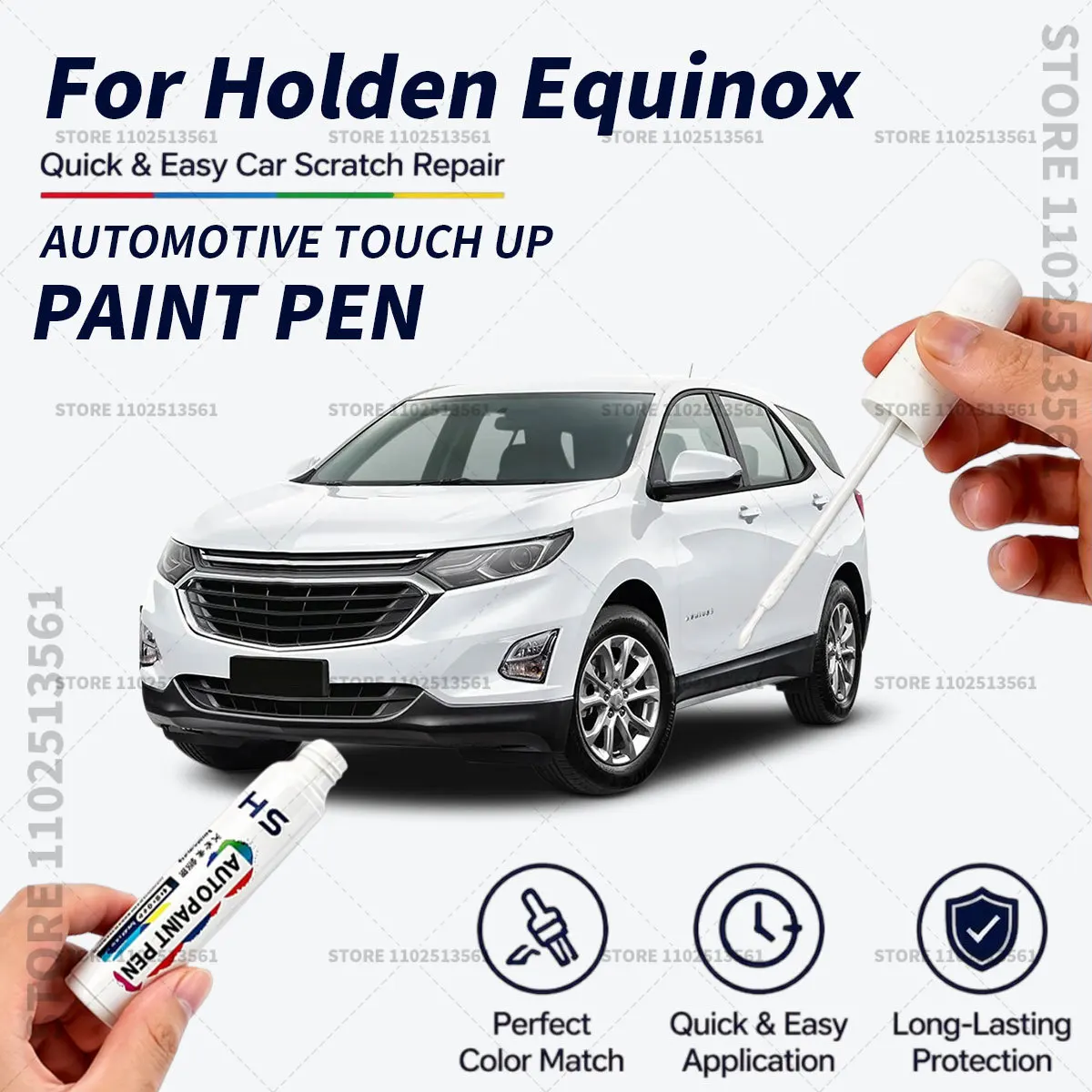 

For Holden Equinox Black White Quick Dry Car Touch Up Paint Pen Auto Scratch Repair Brush for Paint Chips Scratches and Scuffs