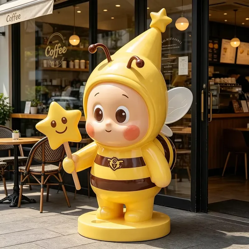 Custom Resin Star Man Cartoon Sculpture Painted with Resistance Customized Design for Decoration