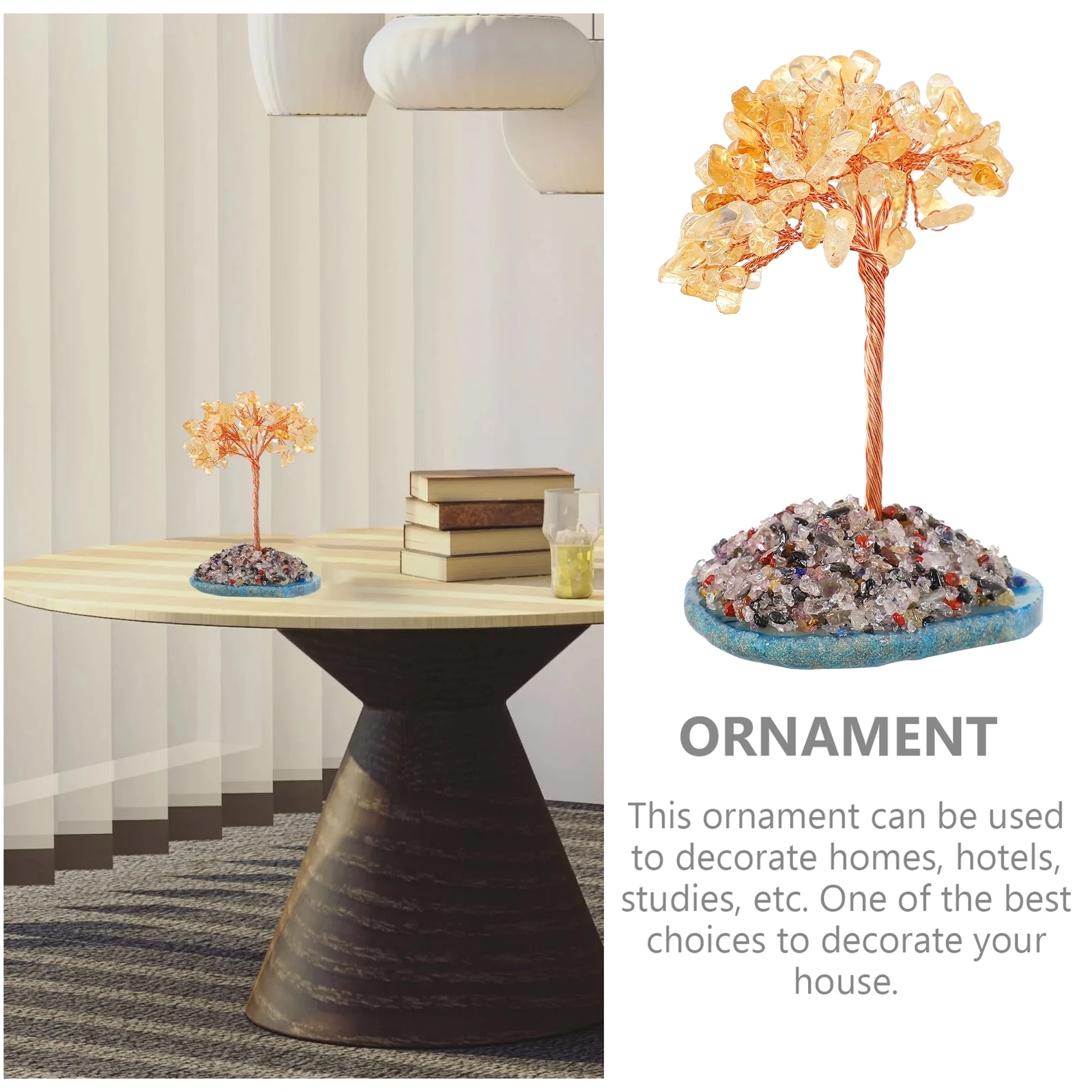 

1 pc Creative Crystal Fortune Tree Ornament Resin Potted Decor Festival Home Office Desktop Holiday New Year Gift