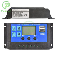 Solar Panel Controller 10A20A30A 12V24V Auto Battery Charge Regulator PWM Controller LCD Dual USB for PV Home