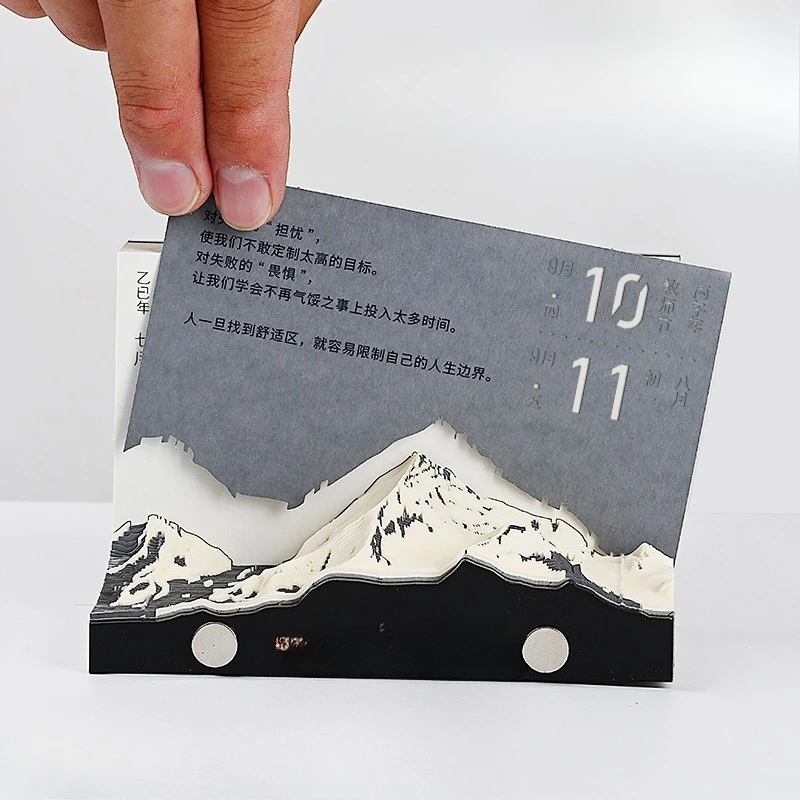 Three-dimensional paper carving model calendar desk calendar ornament sticky notes cross-border new products