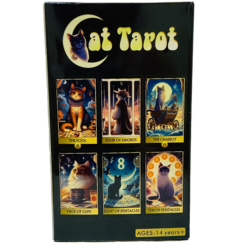 Cute Cat Tarot Cards A 78 Card Deck English Version Board Games Cards Divination Edition Fortune Telling Playing Games