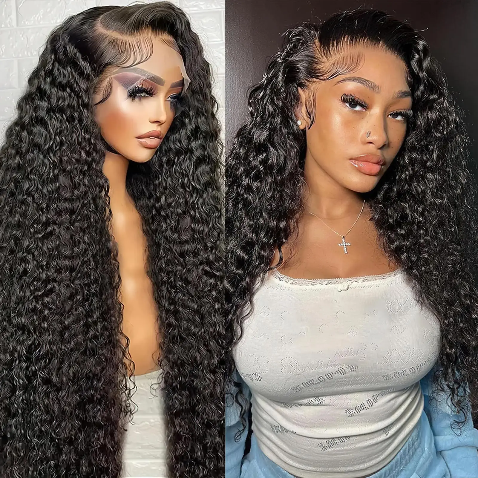 

Hd 13x6 Lace Wig Human Hair Curly Wig For Women 40 Inch Brazilian Pre Plucked 13x4 Deep Wave Water Wave Lace Frontal Wigs