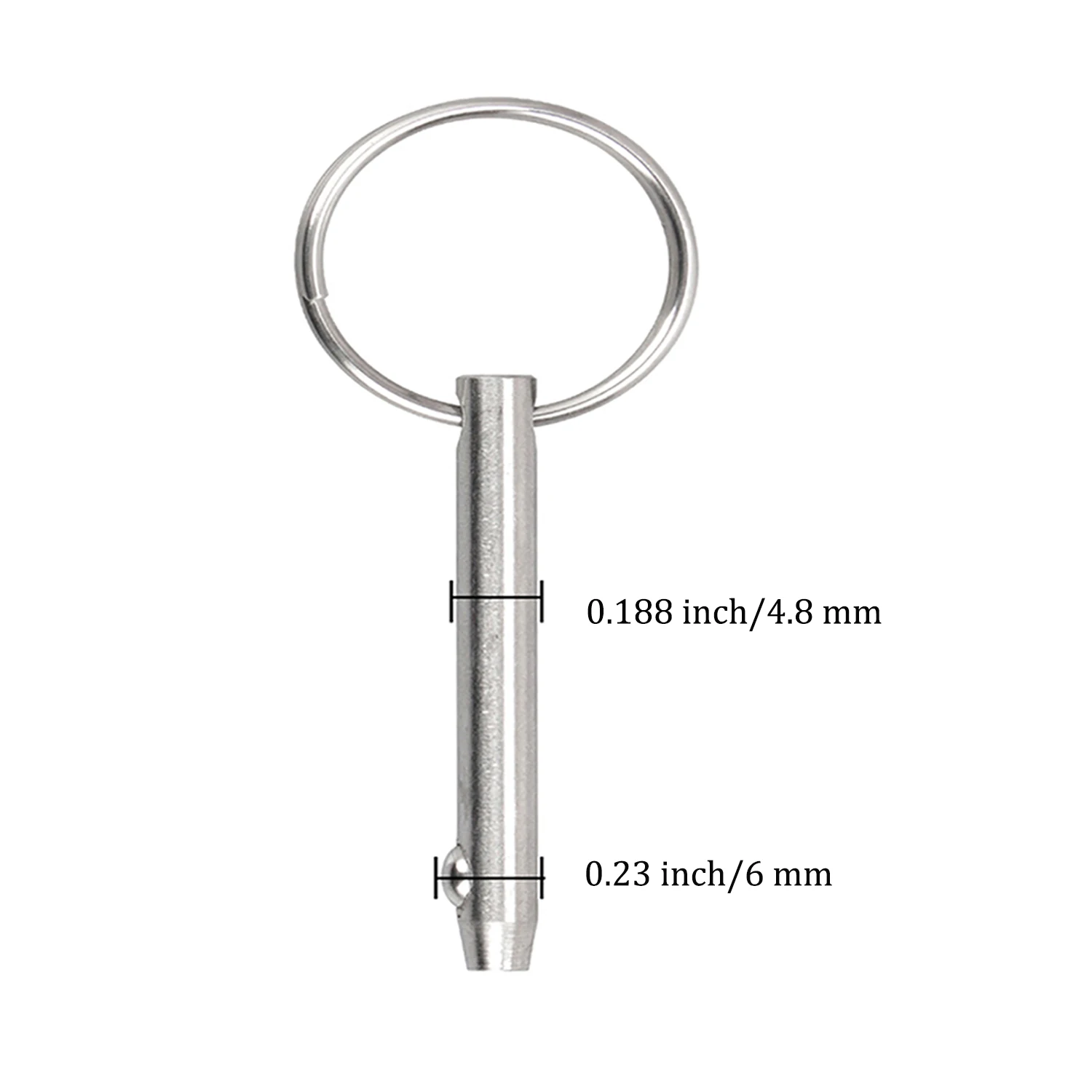 Marine 316 SS Quick Release Pin Bimini Top Pin, Diameter 3/16