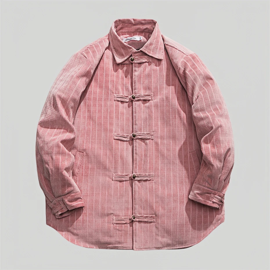 Parka holgada de estilo chino para hombre, chaquetas gruesas, cálidas, Retro, de algodón, con hebilla de disco, informales, color negro, de invierno