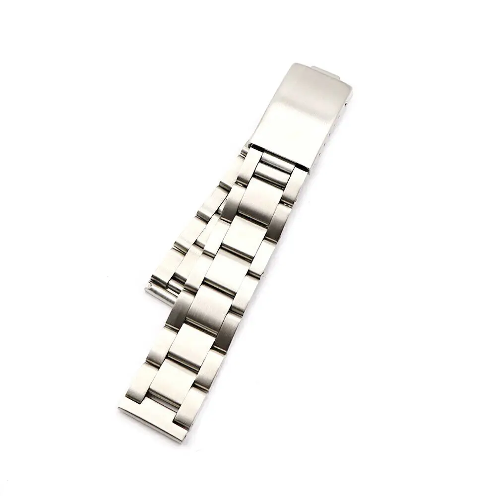 Carlywet 18 19 20mm 316L Steel Silver Strap Vintage Oyster Bracelet Watch Band For Seiko Tudor