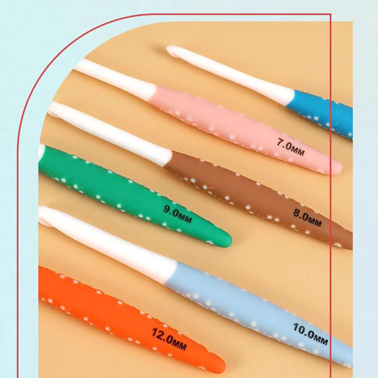 Haken voor haken Antislip grip Garen Kunst 6-delig Ergonomische haaknaalden voor jongens Meisjes Tieners Volwassenen Liefhebbers Moeder