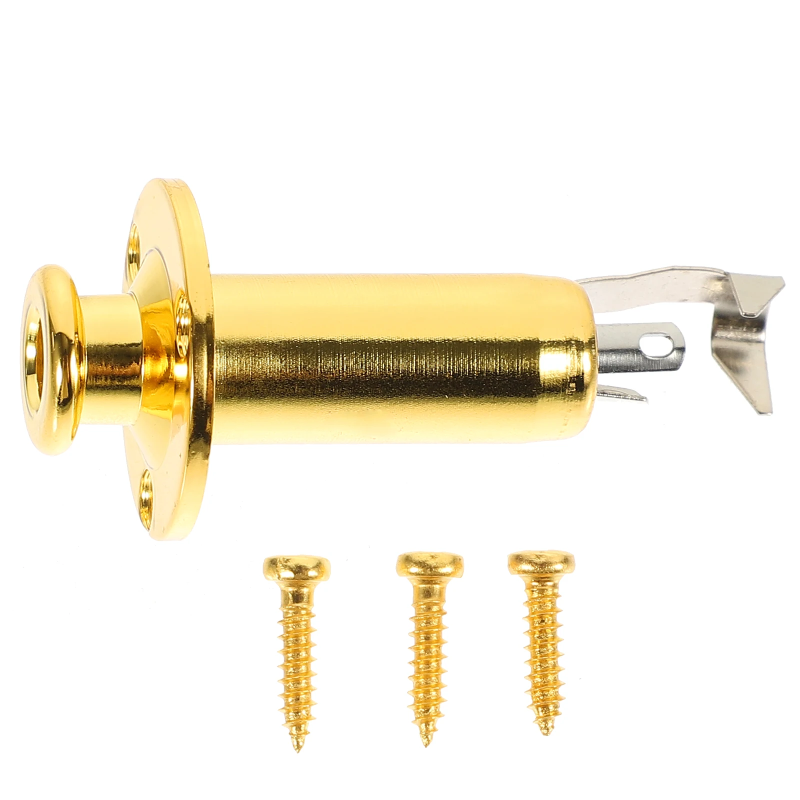 

12Mm Guitar Output Socket 6.35Mm Zinc Alloy End Pin Jack Metal Plug Pickup Fitting Socket Plate Accessory For Electric Bass