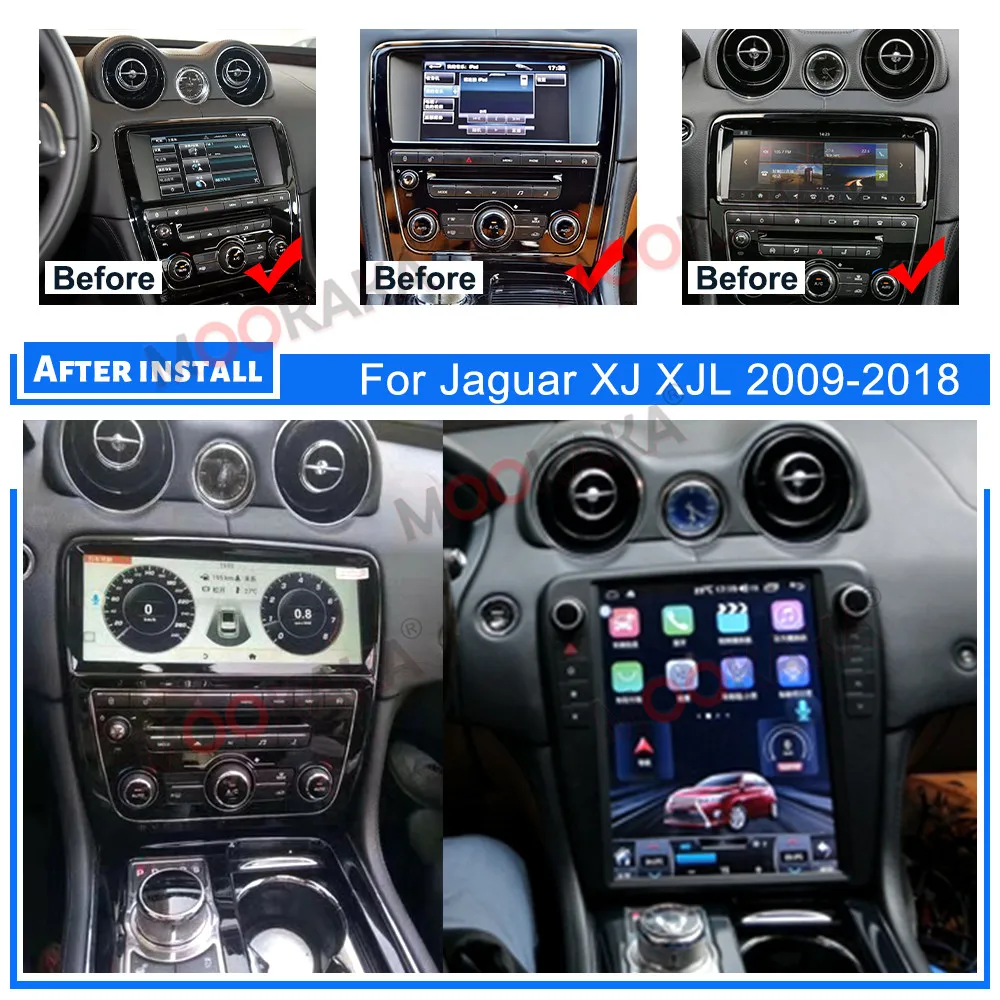 Android 12.0 8G+256G For Jaguar XJ XJL 2009-2018 Car Multimedia Player Recoder GPS Navigation Radio Stereo Head Unit DSP Carplay