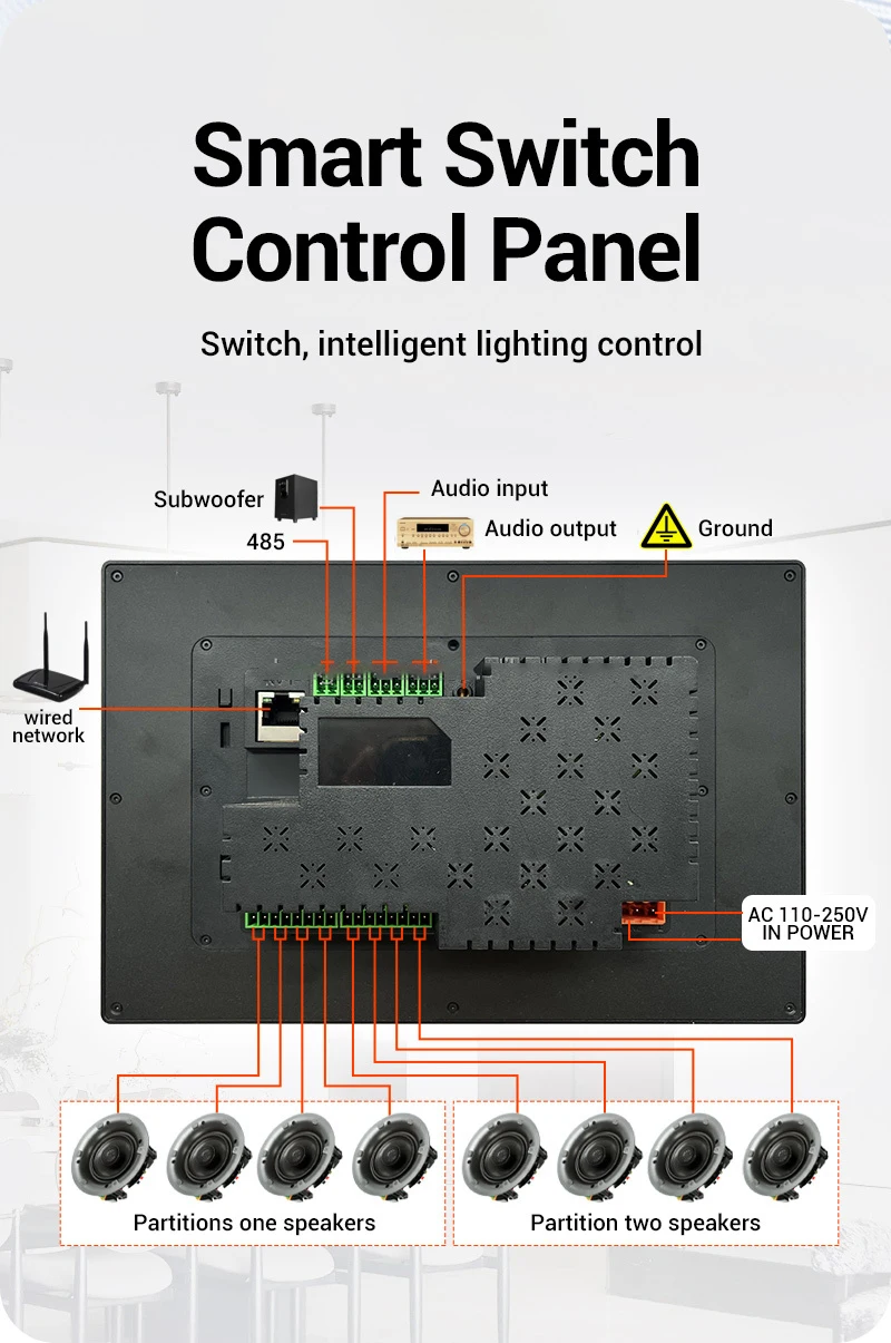 

TYSH 10 Inch Android 11 Smart Home Control Panel with Wi-Fi USB Electric Plastic Touch Switch