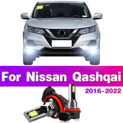 2Pcs LED Car Front Fog Light H8 H11 H16JP Lamps 6000K Bulb For Nissan Qashqai 2016 2017 2018 2019 2020 2021 2022 Auto Accessory