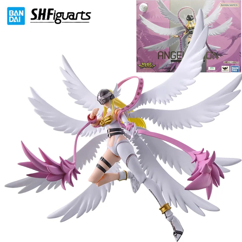 

Bandai Genuine Digimon S.H.Figuarts Series Adventure Finished Kit Anime Figure Angewomon Action Toys for Boys Collectible Model