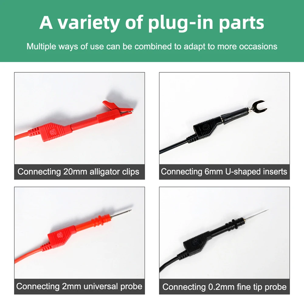 Imagem -04 - Montado Empilhado Banana Plug Test Line em Forma de u Plug Crocodile Clip Multímetro Rod Fine Tip Probe Bst080-jp