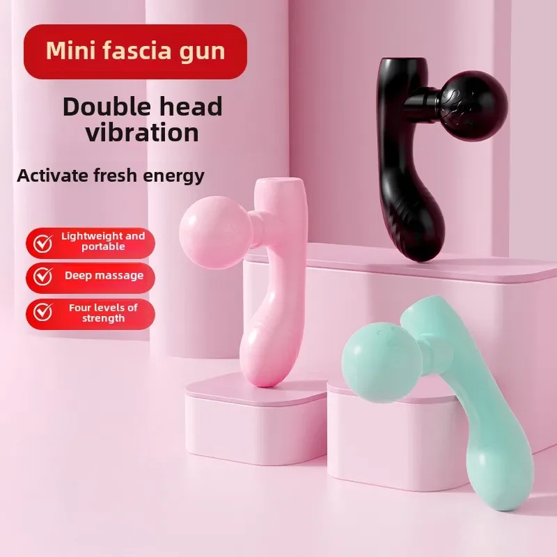 

Hot Sale Double-ended Fascia Gun 4 Gear Silent Mini Portable Massager for Relaxing Whole Body Muscles Depth Vibration Relaxing