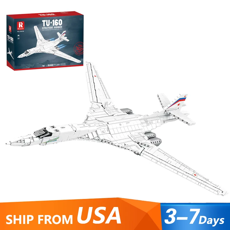

Military TU-160 Strategic Bomber Airplane Building Blocks,Air Force MOC 33036 WWII Large Aeroplane Model 1598 PCS Birthday Gift