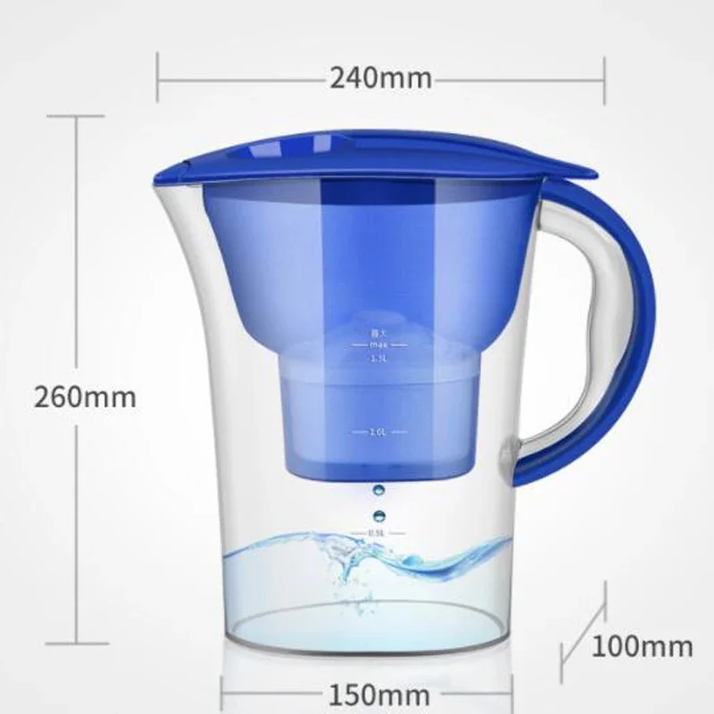 2.5L Water Purifier Kettle Capacity Water Filter Four-layer Filter Water Pitcher Purifier Office Household Universal Type