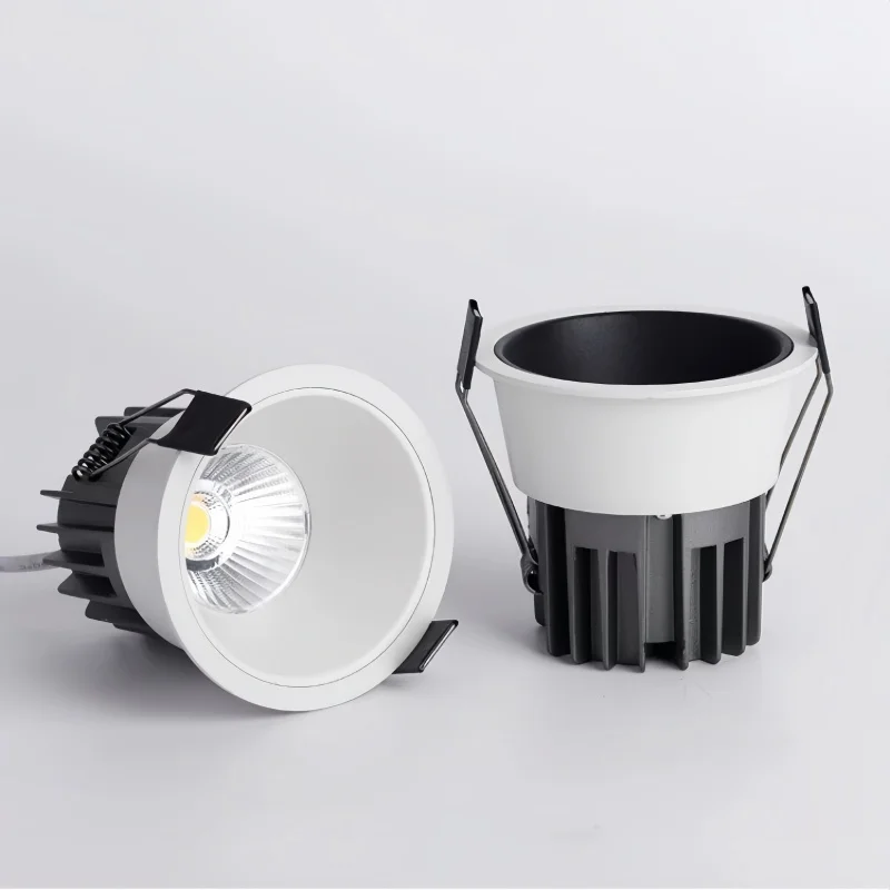 

Round Anti-Glare Recessed LED COB Downlight 7W 10W 12W 15W 18W 20W 24W LED aluminum ceiling light AC 110V /220V indoor lighting