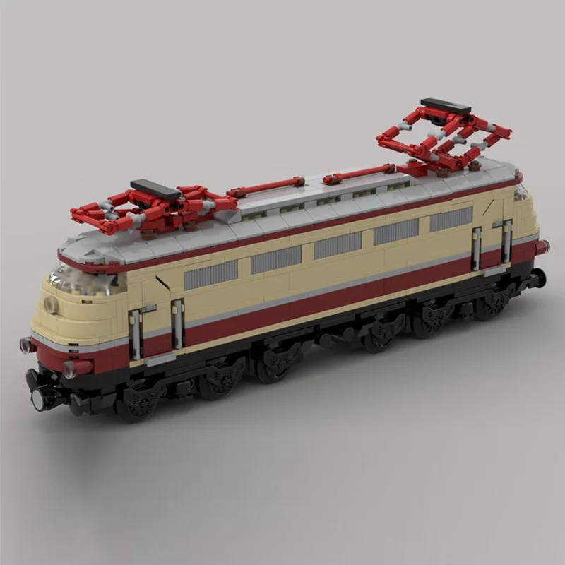 Modelo de coche urbano, bloques de construcción MOC, serie 103, locomotora eléctrica, tecnología Modular, regalos, vacaciones, montar, juguetes para niños, traje
