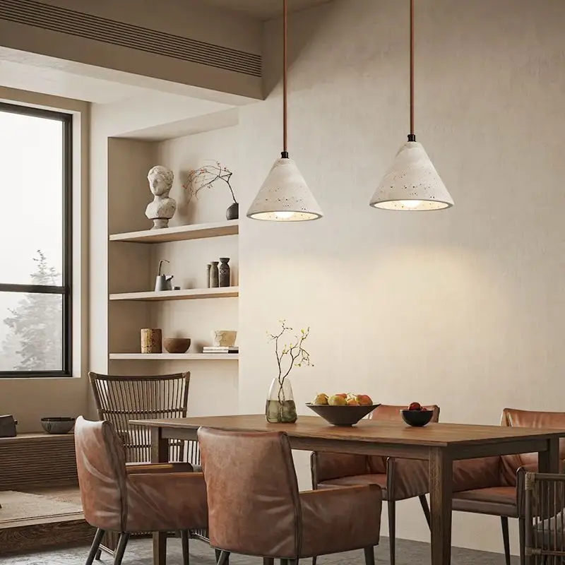 Yellow Cave Stone Chandelier Simple Modern Style High Grade Light Luxury Ceiling Lamp Suitable for Living Room Pendant Light