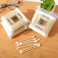 Double Cotton Buds Tip Sticks Nose Ear Cleaning Health Care Tools Head Wood Cotton Swab Women Makeup Lipstik Ватные Палочки