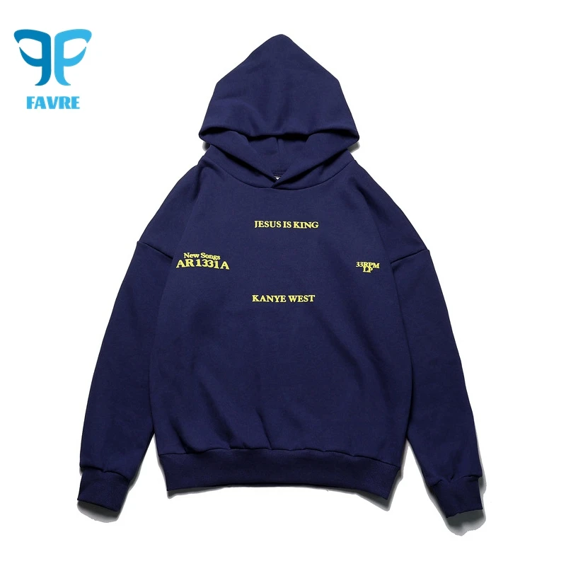 FAVRE Kanye Letter Print Hoodies Mens Streetwear Loose Fleece Sweatshirts Y2K Fashion High Street Hip Hop Ins Couple Pullovers