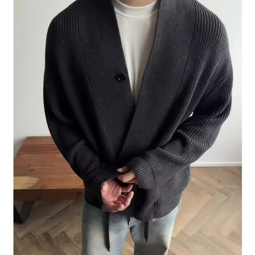 

Свободный повседневный вязаный свитер с V-образным вырезом и длинными рукавами, осенне-зимний, больших размеров, 36 кг, с нестандартной застежкой на пуговицах, удобная верхняя одежда/пальто