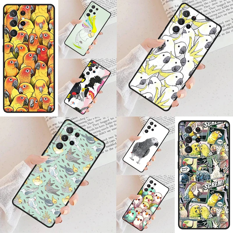 Animal Parrot Bird Cell Phone Case for Samsung Galaxy S26 Ultra S25 S24 S23 S22 S21 S20 Note10 Cover